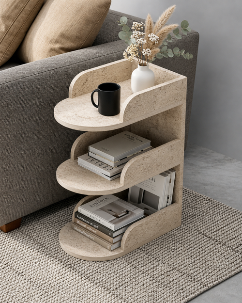 طاولة جانبية متعددة الاستخدامات 3 طبقات – تصميم عصري وأنيق